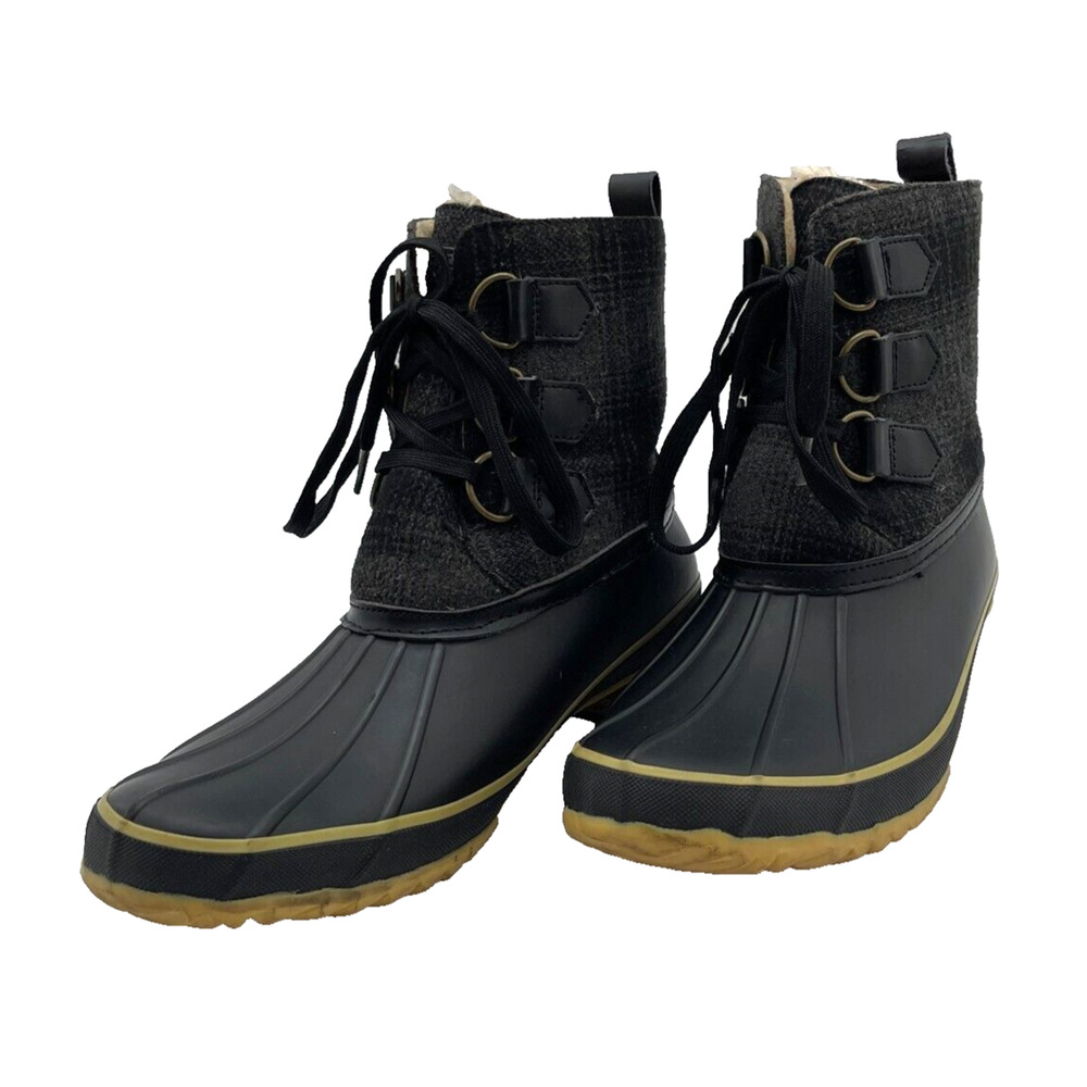 Chooka Ballard Buffalo Duck Boots Black Handcrafted Premium Rainwear US Size 10